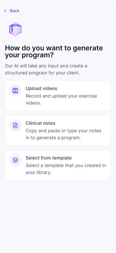 AI Program Builder Interface
