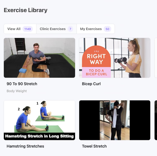 Exercise Library Interface